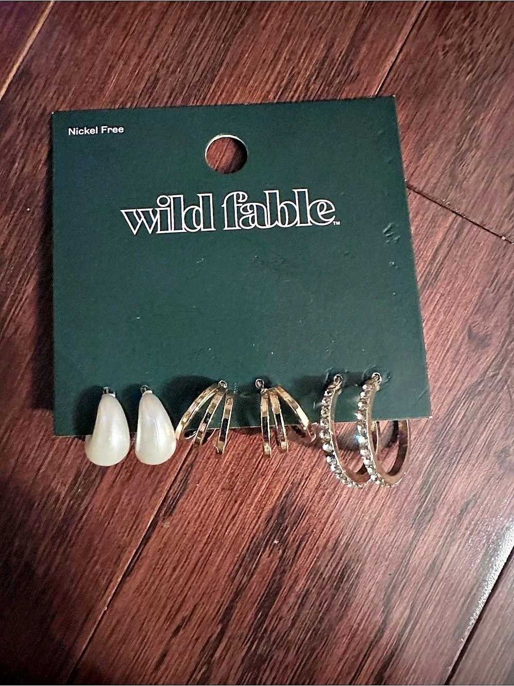 Wild Fable Multi-Pair Earrings in Gold & White NWT